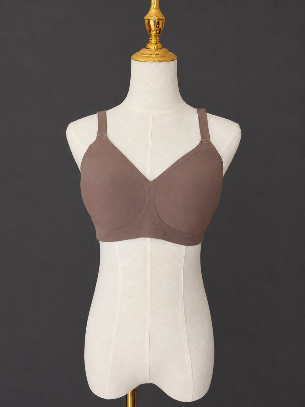 OEAK Deep V Jelly Wireless Bra Brown M NWT